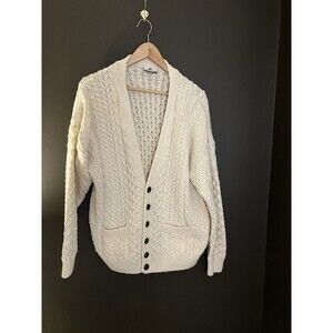100% Merino Wool Carriag Donn Large unisex Irish Cardigan Sweater
